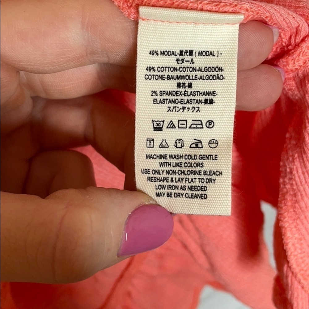 Free People Orange Julep Button Up Tee - Picture 9 of 11